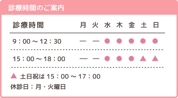 診療時間のご案内